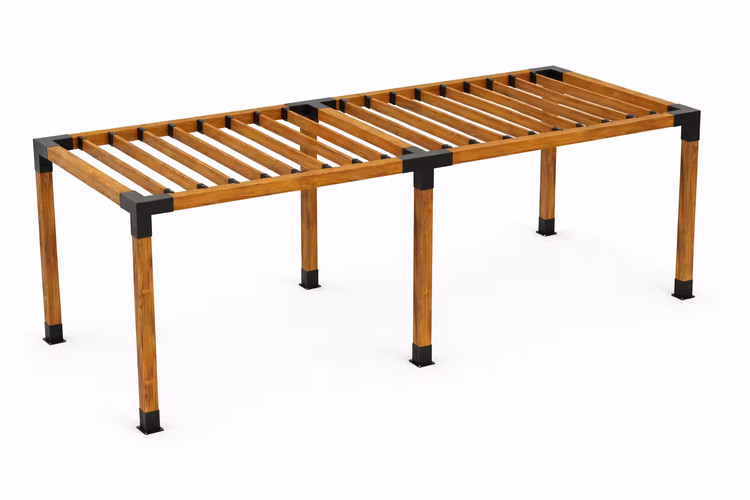 Pergola doppia — tetto a doghe