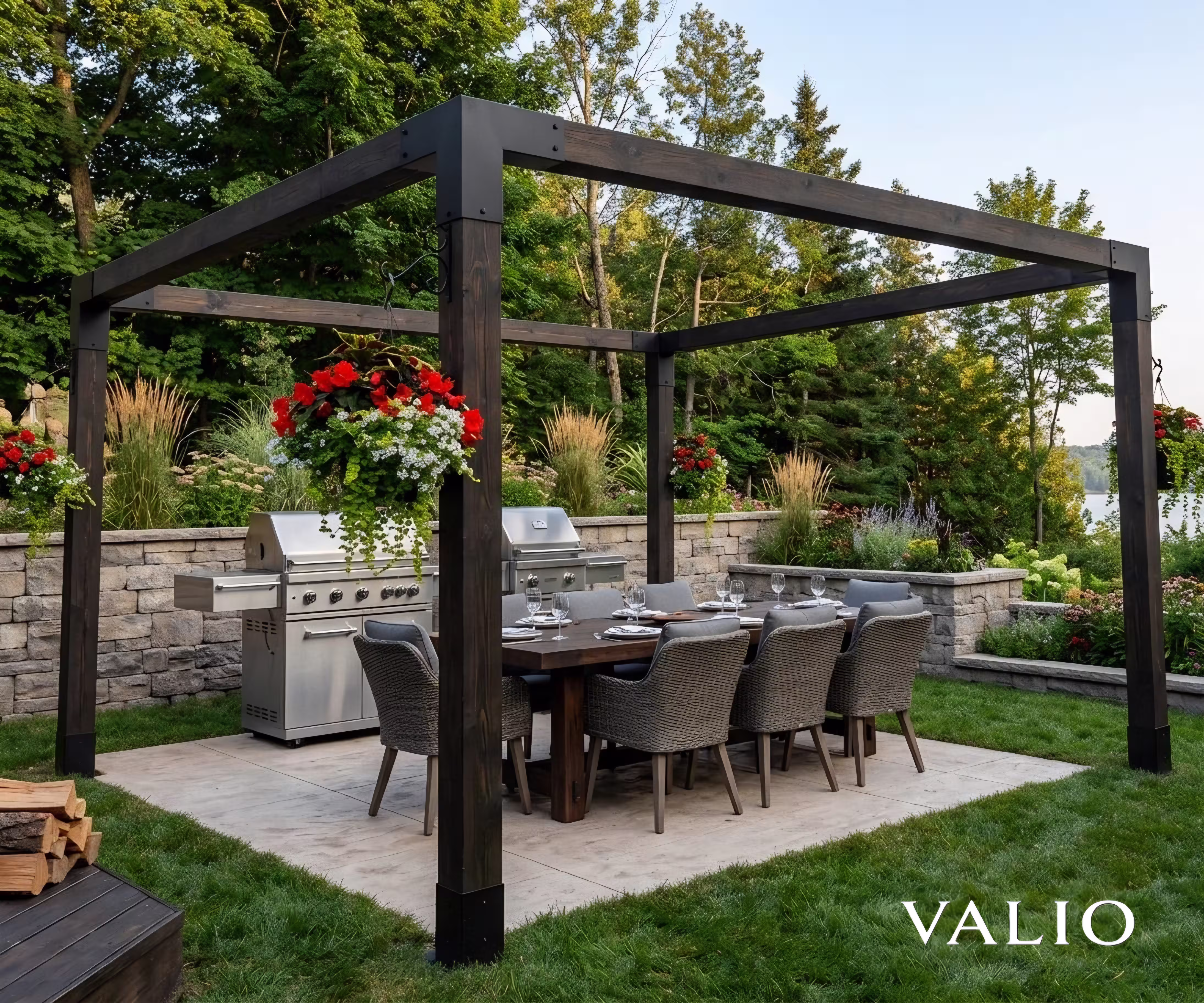 Jednostruka pergola — otvoreni krov