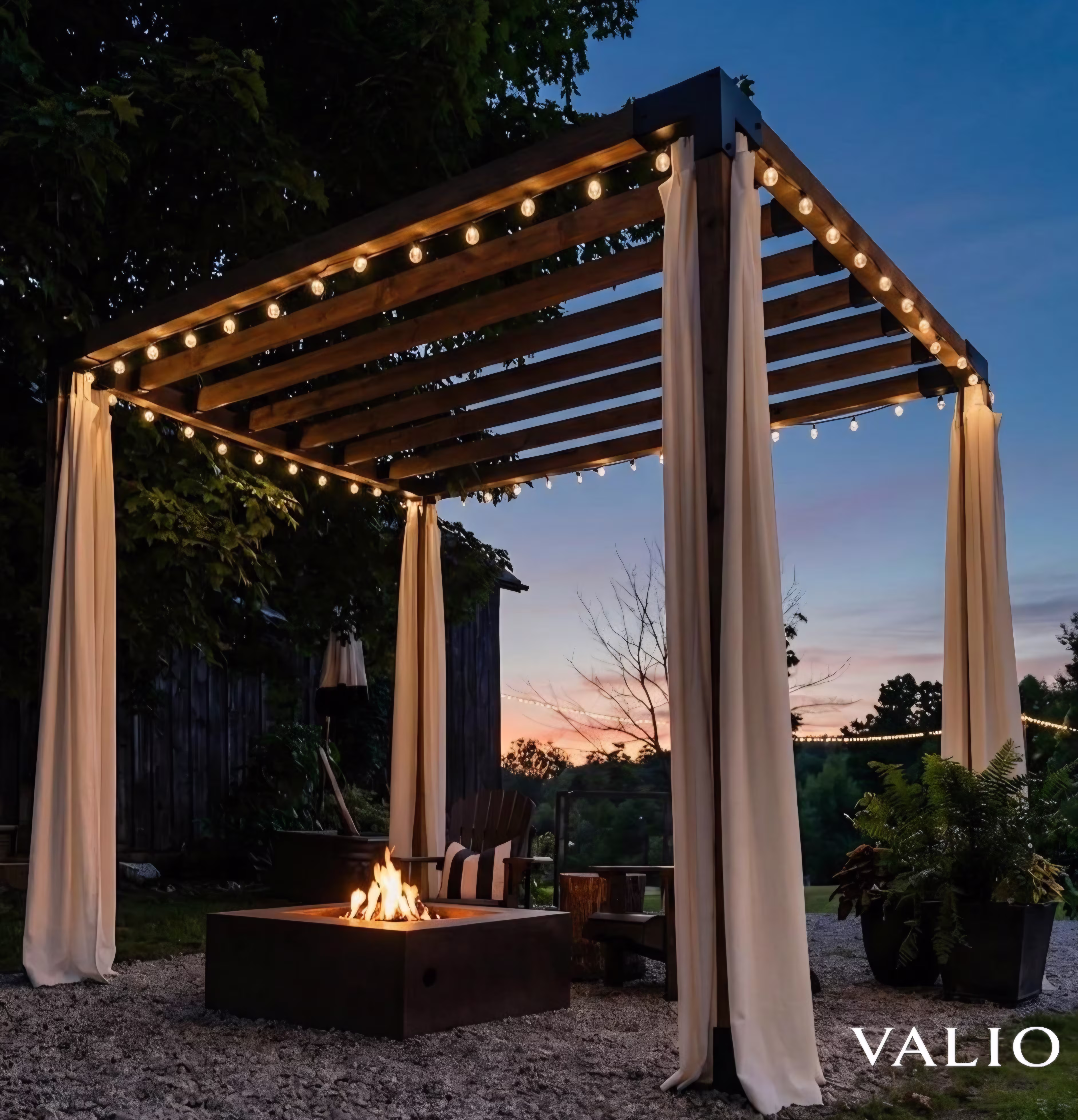 Jednostruka pergola — letvičasti krov